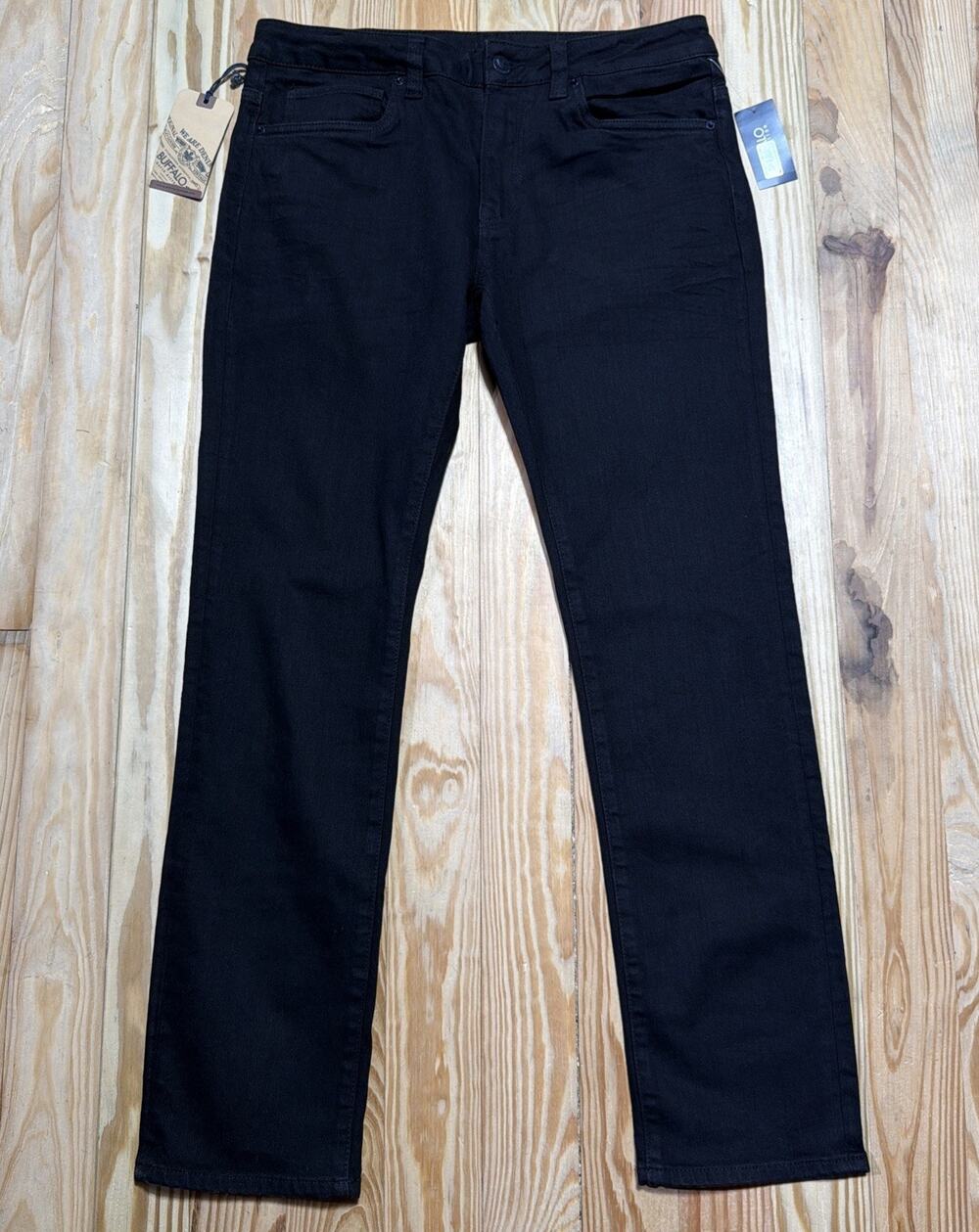 Buffalo David Bitton Men's Slim Ash Black Story Selvedge Denim Jeans 32x32 NWT